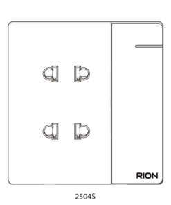 Bộ 2 ổ cắm đơn 13A kèm công tắc Màu trắng, Elegant, 2504SGW